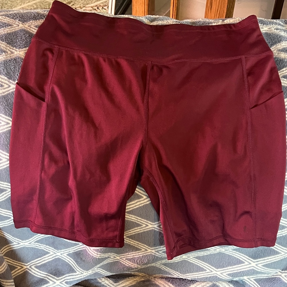Women's Maroon Bike Shorts